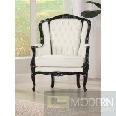 Black/White Venice Traditional Accent Wing Arm Chair