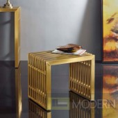 Agosto Small Stainless Steel Bench in Gold