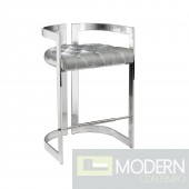 Carlotta Counter Chair GY-COU-8050 Grey Velvet w/ steel base
