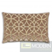 Aurelia Beige, Gold Velvet Indoor Small Decorative Pillow