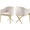 Zena X Cream Velvet dining chair GOLD