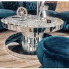 Solazzo round mirror coffee table with crystals