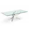  Alessio Modern Glass & Stainless Steel Dining Table