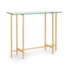 Ida Glass Top Console Table: Gold Frame