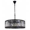 35.5" Greenwich 10 Light Crystal Chandelier In Matte Black With Royal Cut Silver Shade Grey Crystal