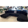 3Pc Bellissimo LUXE Black Velvet Sectional sofa