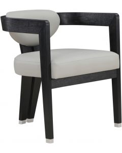 Carlyle Faux Leather Black Wood Dining Chair Grey