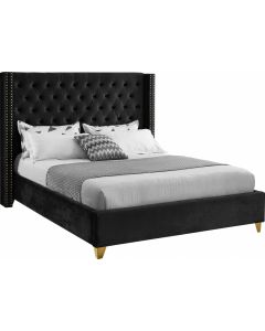 Barolo Velvet Bed with Gold Accents