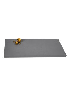 GREY RECTANGULAR LEATHER TRAY WITH STAINLESS STEEL