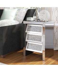 Hollywood Collection 17.5" Crystal Bedside Table