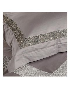 Auriel Light Grey Duvet Cover Set with crystals KING