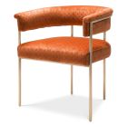 Orange Curved Monogram Velvet Dining Chair | Philipp Plein 