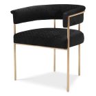 Black Curved Monogram Velvet Dining Chair | Philipp Plein 